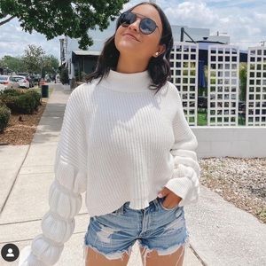 12th tribe crop white sweater